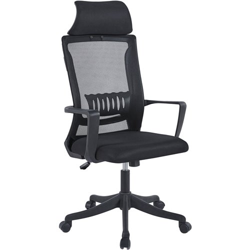 Mesh Office Chair with Headrest Black | Stalwart DA-OC2521