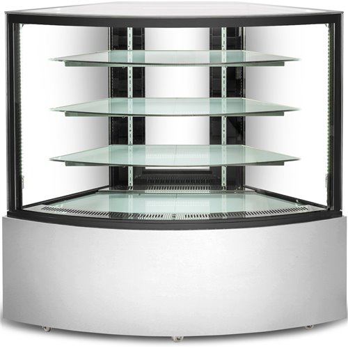 Cake Counter 440 litres 3 shelves Curved Glass Stainless Steel | Stalwart DA-CW351CSS