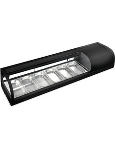 Commercial Refrigerator Sushi Showcase 6xGN1/3 Black | Stalwart DA-CS62AB