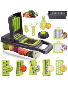 Vegetable Prep Chopper, 15 in 1 Kitchen Mandoline Food Chopper, Slicer, Dicer, Cutter