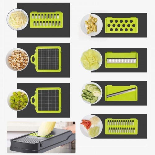 Vegetable Prep Chopper, 15 in 1 Kitchen Mandoline Food Chopper, Slicer, Dicer, Cutter