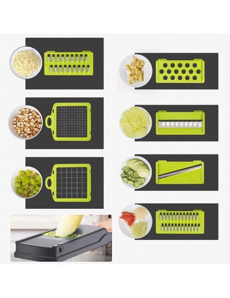 Vegetable Prep Chopper, 15 in 1 Kitchen Mandoline Food Chopper, Slicer, Dicer, Cutter