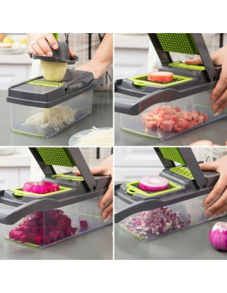 Vegetable Prep Chopper, 15 in 1 Kitchen Mandoline Food Chopper, Slicer, Dicer, Cutter