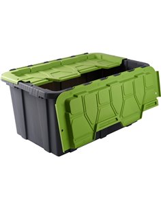 Pack of 8 Plastic Storage Box with Lid 57 litre 660x410x310mm Polypropylene | Stalwart DA-H0057F