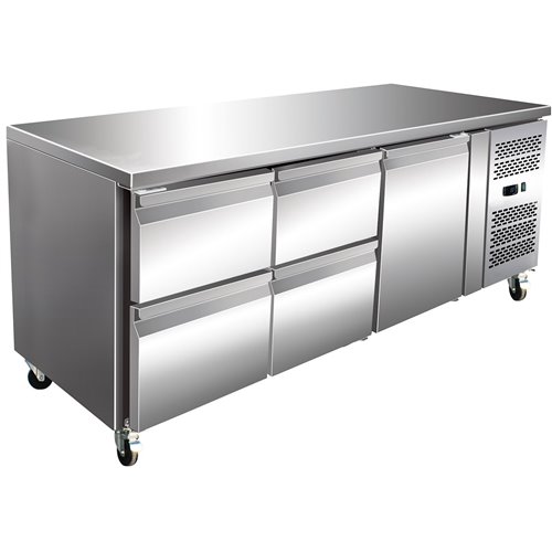 Commercial Refrigerated Counter 1 door 4 drawers Depth 700mm | Stalwart DA-4DRG31V