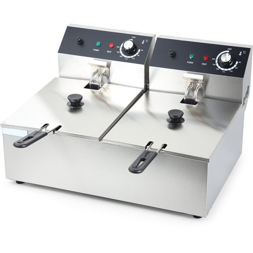 Commercial Fryer Double Electric 12 litre 5kW Countertop | DA-HEF82A