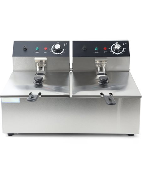 Commercial Fryer Double Electric 12 litre 5kW Countertop | DA-HEF82A