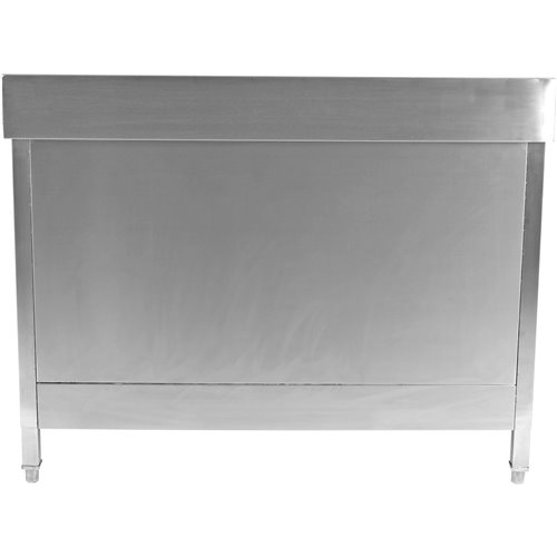Commercial Worktop Floor Cupboard 2 sliding doors Stainless steel 1400x600x850mm Upstand | Stalwart DA-SCP14060B