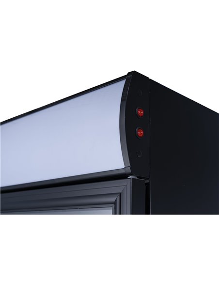 Commercial Drink cooler Upright 402 litres Dynamic cooling Hinged glass door Black Canopy light | Stalwart DA-LG402DFBLACK