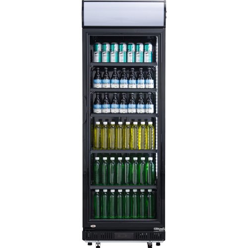 Commercial Drink cooler Upright 302 litres Dynamic cooling Hinged glass door Black | Stalwart DA-LG302DFBLACK