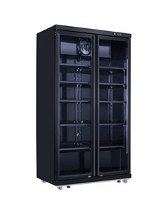 Commercial Bottle cooler Upright 773 litres Fan cooling Twin hinged doors Black Canopy light | Stalwart DA-LG805ABLACK 2