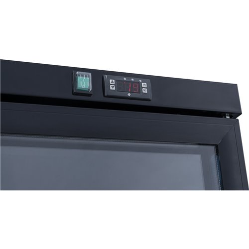 Commercial Bottle cooler Upright 773 litres Fan cooling Twin hinged doors Black Canopy light | Stalwart DA-LG805ABLACK
