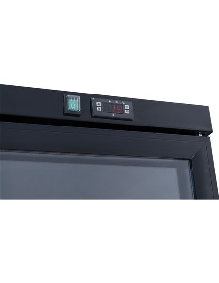 Commercial Bottle cooler Upright 773 litres Fan cooling Twin hinged doors Black Canopy light | Stalwart DA-LG805ABLACK