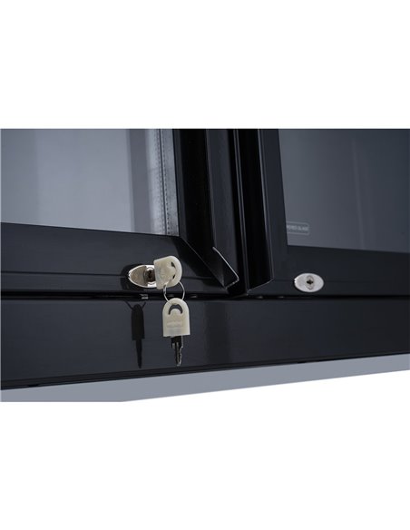 Commercial Bottle cooler Upright 773 litres Fan cooling Twin hinged doors Black Canopy light | Stalwart DA-LG805ABLACK