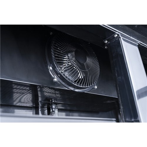Commercial Bottle cooler Upright 773 litres Fan cooling Twin hinged doors Black Canopy light | Stalwart DA-LG805ABLACK