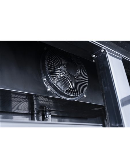 Commercial Bottle cooler Upright 773 litres Fan cooling Twin hinged doors Black Canopy light | Stalwart DA-LG805ABLACK