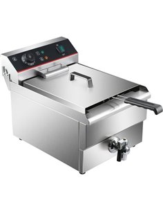 Commercial Fryer Single Electric 16 litre 5kW Countertop Drainage tap | Stalwart DA-HEF161V 2