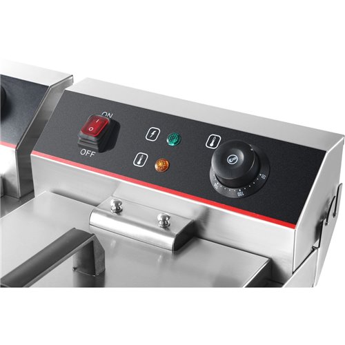 Commercial Fryer Double Electric 2x16 litre 10kW Countertop Drainage tap | Stalwart DA-HEF162V