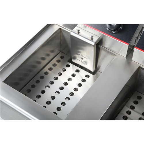 Commercial Fryer Double Electric 2x16 litre 10kW Countertop Drainage tap | Stalwart DA-HEF162V