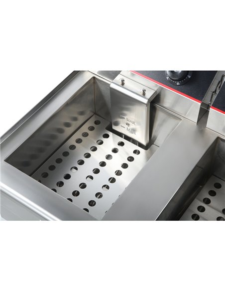Commercial Fryer Double Electric 2x16 litre 10kW Countertop Drainage tap | Stalwart DA-HEF162V