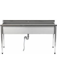 Commercial Pot Wash Sink Stainless steel 1 bowl Splashback 2000x600x900mm Square legs | Stalwart DA-PSA20060