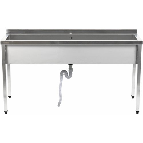 Commercial Pot Wash Sink Stainless steel 1 bowl Splashback 1800x700x900mm Square legs | Stalwart DA-PSA18070