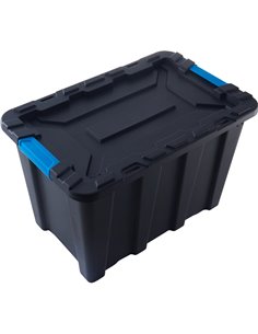Pack of 8 Plastic Storage Box with Lid 55 litre 590x385x385mm Polypropylene | Stalwart DA-H0055K