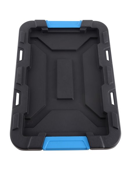 Pack of 8 Plastic Storage Box with Lid 55 litre 590x385x385mm Polypropylene | Stalwart DA-H0055K