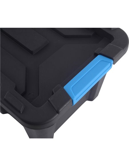 Pack of 8 Plastic Storage Box with Lid 55 litre 590x385x385mm Polypropylene | Stalwart DA-H0055K