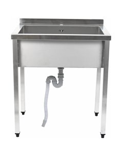 Commercial Pot Wash Sink Stainless steel 1 bowl Splashback 1000x600x900mm Square legs | Stalwart DA-PSA10060 2