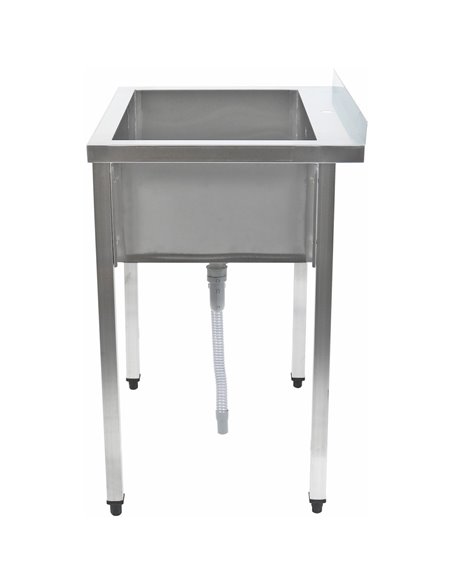 Commercial Pot Wash Sink Stainless steel 1 bowl Splashback 1000x600x900mm Square legs | Stalwart DA-PSA10060