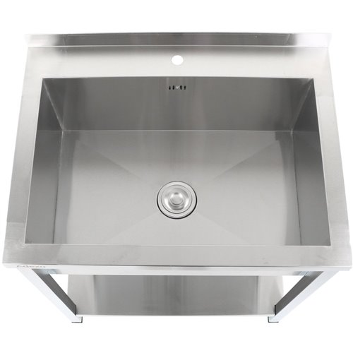 Commercial Pot Wash Sink Stainless steel 1 bowl Splashback Bottom shelf 1000x600x900mm Square legs | Stalwart DA-PSA10060U