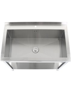 Commercial Pot Wash Sink Stainless steel 1 bowl Splashback Bottom shelf 1200x600x900mm Square legs | Stalwart DA-PSA12060U 2