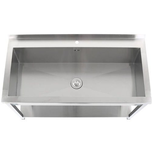 Commercial Pot Wash Sink Stainless steel 1 bowl Splashback Bottom shelf 1400x600x900mm Square legs | Stalwart DA-PSA14060U