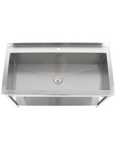 Commercial Pot Wash Sink Stainless steel 1 bowl Splashback Bottom shelf 1400x700x900mm Square legs | Stalwart DA-PSA14070U 2