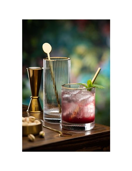 
Utopia Hayworth Double Old Fashioned Gold Rim Glasses 325ml (Pack of 6)