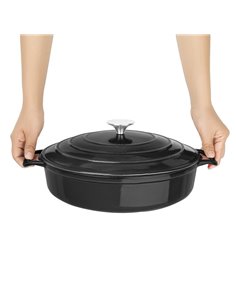 
Vogue Round Sauté Pan Black 3.5Ltr 280(D)x65(H)mm 2