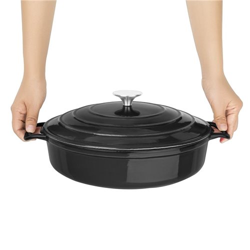 
Vogue Round Sauté Pan Black 3.5Ltr 280(D)x65(H)mm