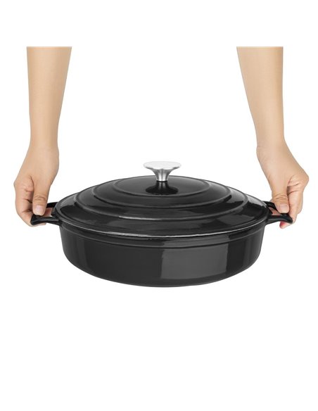 
Vogue Round Sauté Pan Black 3.5Ltr 280(D)x65(H)mm