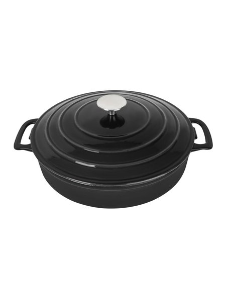 
Vogue Round Sauté Pan Black 3.5Ltr 280(D)x65(H)mm