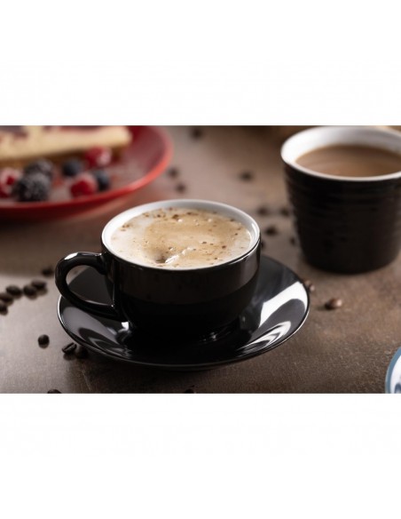 
Olympia Cafe Cappuccino Cup Black - 340ml 11.5fl oz (Pack of 12)