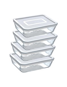 
Pyrex Batch Cooking Cook & Freeze Food Storage Glass Containers Set Of 4 1.5 Ltr