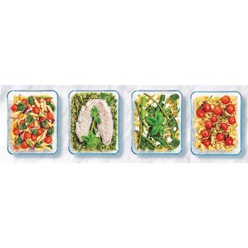 
Pyrex Batch Cooking Cook & Freeze Food Storage Glass Containers Set Of 4 1.5 Ltr