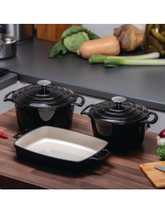 
Vogue Cook Like A Pro 3-Piece Cast Iron Casserole Dish Set 2