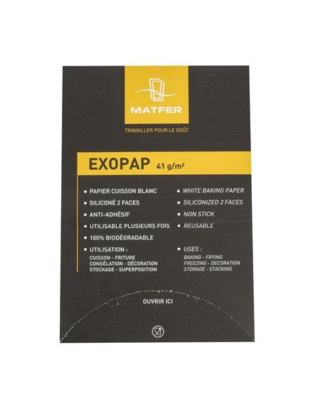 Matfer Bourgeat Exopap Baking Paper 600 x 400mm (Pack of 500) 
Matfer Bourgeat Exopap Baking Paper 600 x 400mm (Pack of 500)