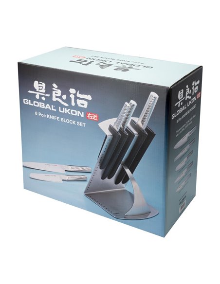 
Global Knives Ukon Range 6 Piece Knife Block Set