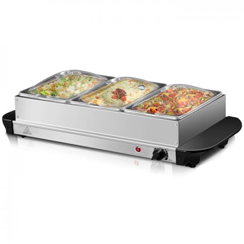 Electric Buffet Server 3 Tray 3 x 2.5 litre Stainless steel 3 Large Multicooker