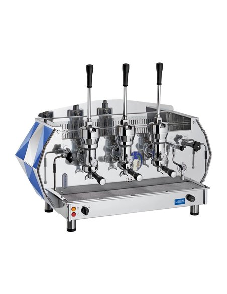 La Pavoni Three Group Professional Lever Coffee Machine 3-Phase Blue DIA3L1982EU