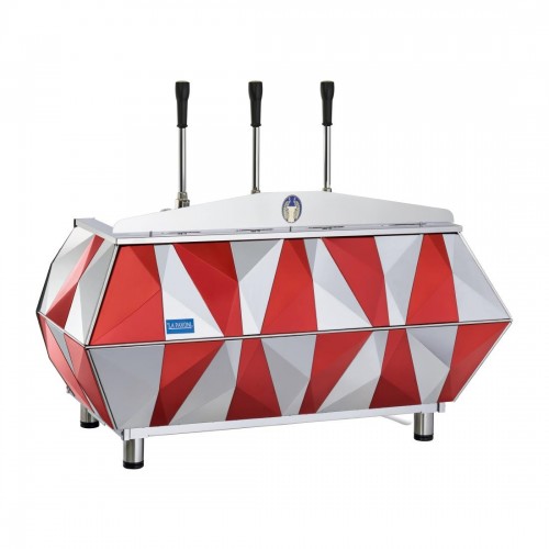 La Pavoni Three Group Professional Lever Coffee Machine 3-Phase Red DIA3L2419EU