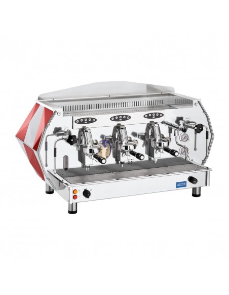La Pavoni Three Group Automatic Professional Coffee Machine 3-Phase Red DIA3SV1619EU